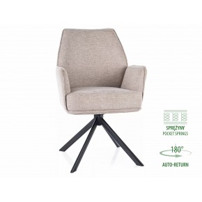 Стул SIGNAL HUGO Brego 31 светло-бежевый/черный, поворотный